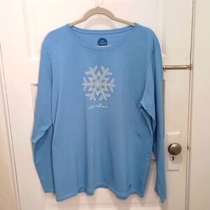 Life Is Good Long Sleeve Snowflake T-Shirt XL
